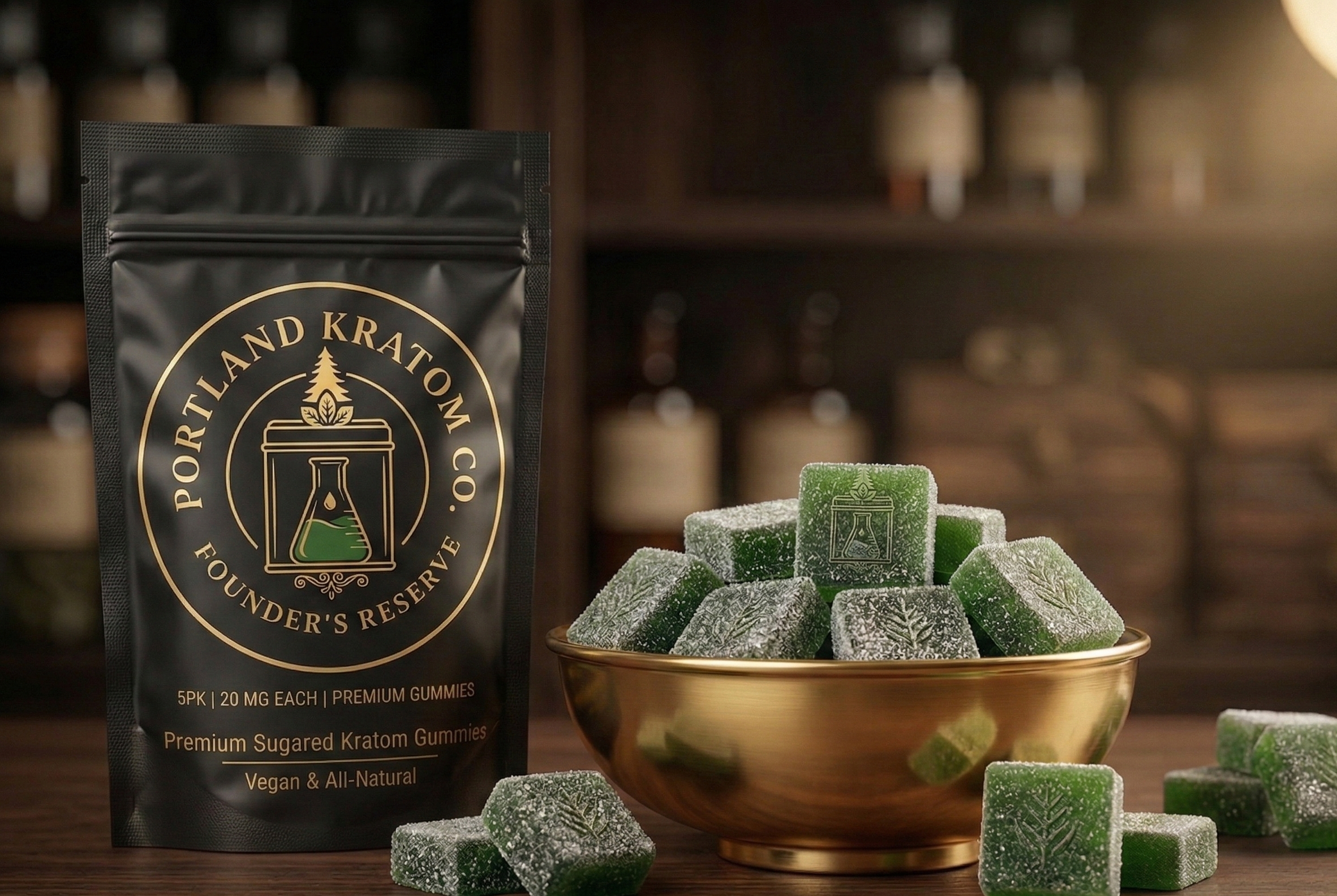 Kratom Extract Gummies – 100mg Mitragynine (5-Pack)